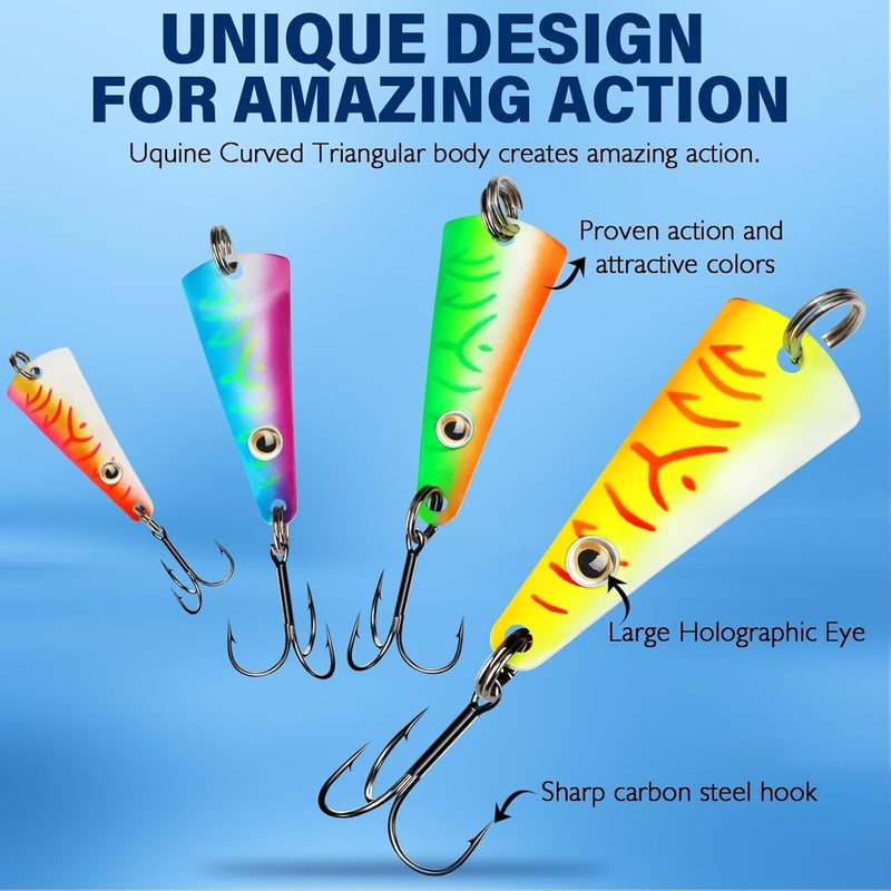 Dovesun Ice Fishing Jigs Ice Fishing Lures Jig Heads Walleye Fishing Lures Crappie Jigs Glow in Dark-Ice Fishing Jigs with Storage Box 38pcs/28pcs/25pcs/17pcs - Image 5